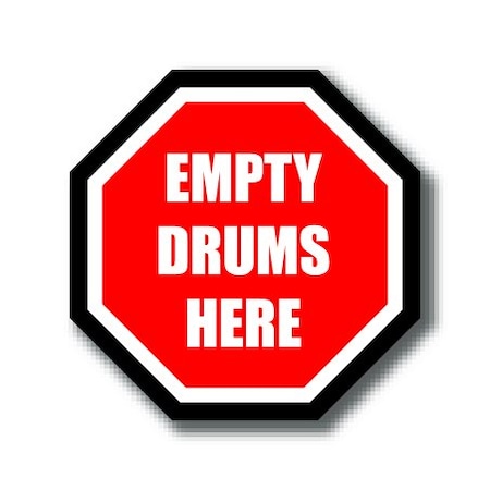 Ergomat 16in OCTAGON SIGNS - Empty Drums Here DSV-SIGN 256 #0950 -UEN